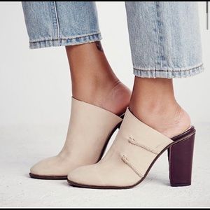 Free People Stateside Natural Slip On Heel Mule